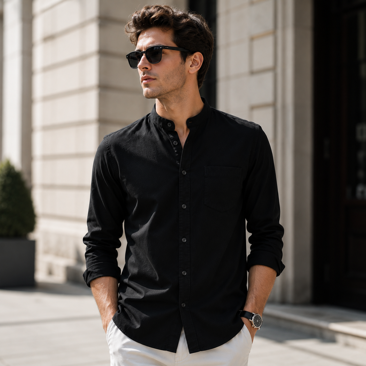 Premium Chinese Collar Shirt